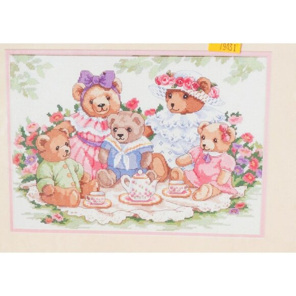Dimensions Teddy Bear Tea Party Cross stitch kit 3733 Dawna Barton NOS - Picture 2 of 4